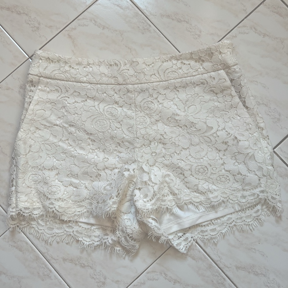 White Lace Shorts